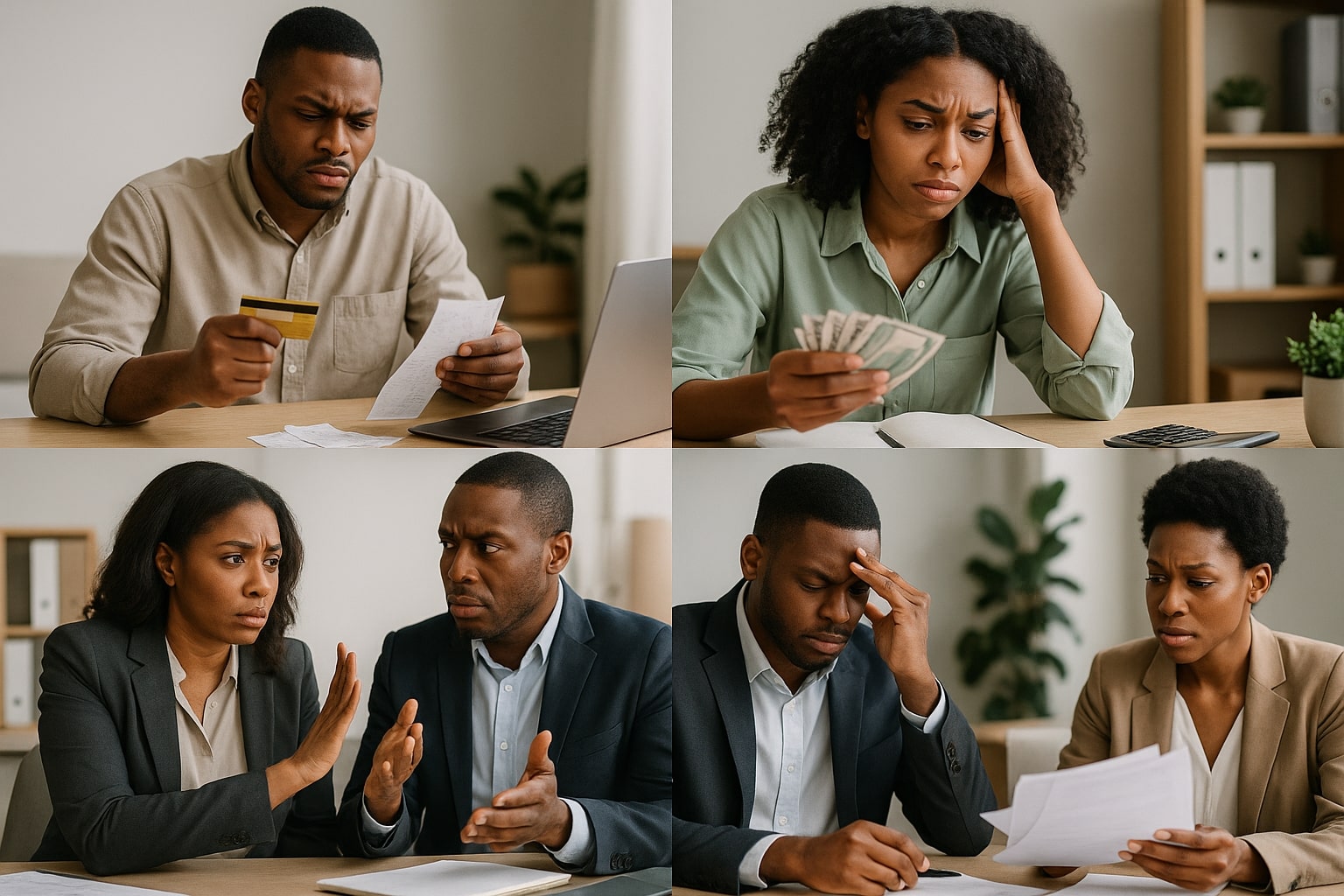 Frustrated employees dealing with fund disbursement delays